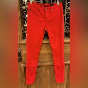 🔥 AG Adriano Goldschmied Abbey Ankle Jeans – Red 🔥